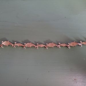 Vintage Sterling Silver Dolphin Panel Bracelet